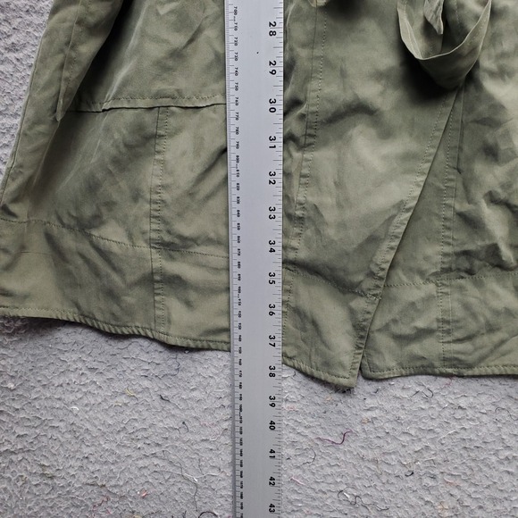 Banana Republic Trench Dress Womens 12 Green Roll Tab Sleeve Belt Waist Notch - Picture 3 of 12